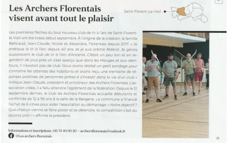 Article dans le journal de Mauges-sur-Loire